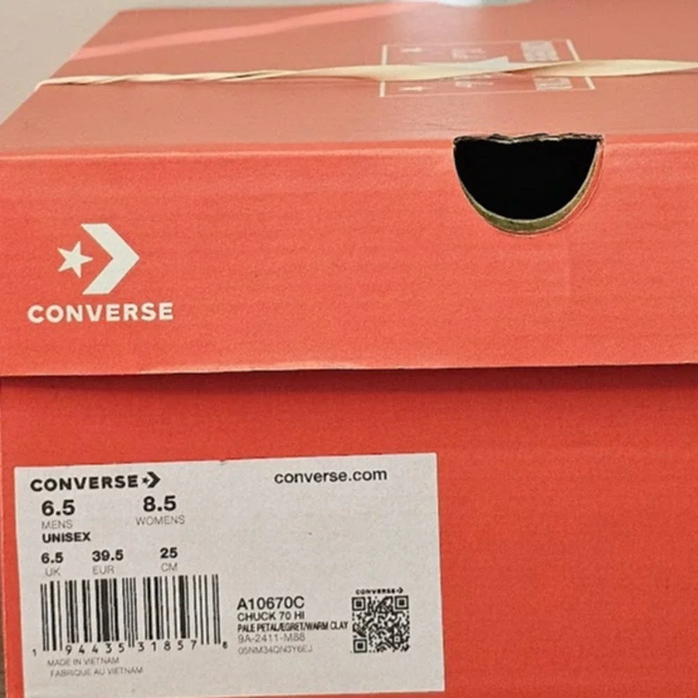 Converse Unisex Chuck 70 Stitched Hi Tops Women's 8.5 Pale Petal NWT - Picture 10 of 10